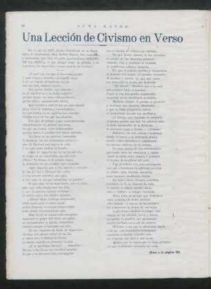 Una lección de civismo en verso