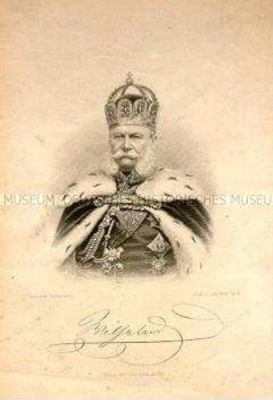 Brustbild des Wilhelm I. mit Kaiserkrone und Orden, König von Preußen und Deutscher Kaiser (1871-1888)