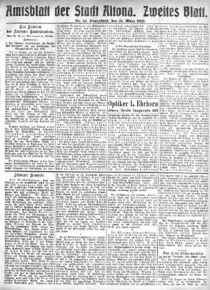 Nummer 12. Zweites Blatt. : Sonnabend, den 21. März 1925