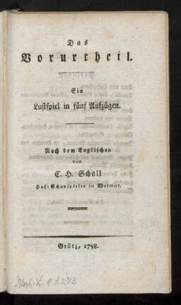 Das Vorurtheil.
