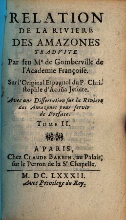 Relation de la rivière des Amazones, 2