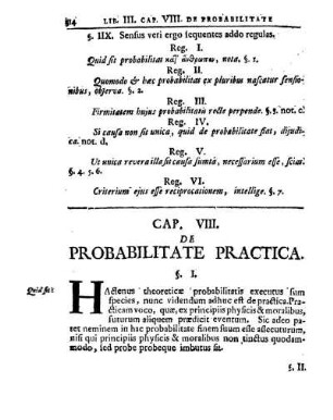Cap. VIII. De Probabilitate Practica