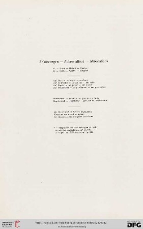 Abkürzungen - Abbreviations - Abréviations