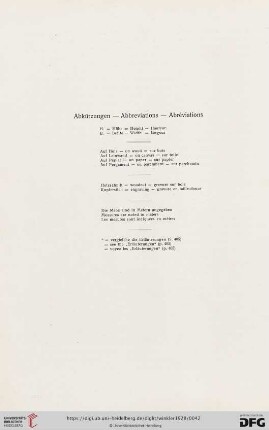 Abkürzungen - Abbreviations - Abréviations