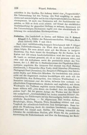 126-127 [Rezension] Koeppel, Robert, Palästina