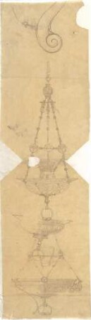 Schmidt, Friedrich von; Skizzen und Pläne - Leuchter (Teilansicht, Detail)