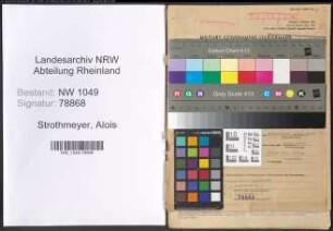 Entnazifizierung Alois Strothmeyer , geb. 02.06.1909 (Inspektor)