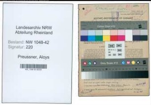 Entnazifizierung Aloys Preussner , geb. 14.01.1906 (Angestellter)