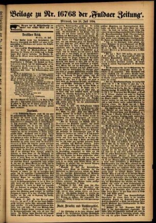 Zweite Ausgabe vom Mittwoch, den 25. Juli 1894.