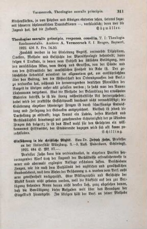 311-312 [Rezension] Zahn, Joseph, Einführung in die christliche Mystik