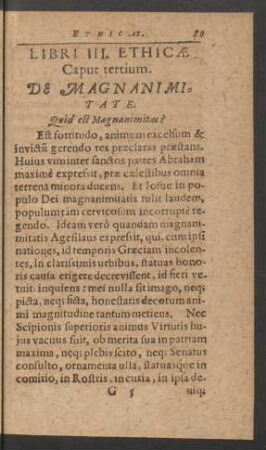 Caput tertium. De Magnanimitate.