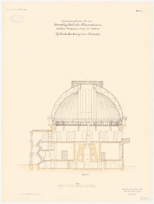 Astrophysikalisches Observatorium auf dem Telegrafenberg, Potsdam: Gebäude für den großen Refraktor: Schnitt 1:100