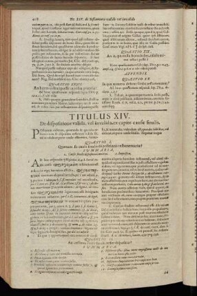 Titulus XIV. De dispositione valida, vel invalida, ex capite causæ finalis.