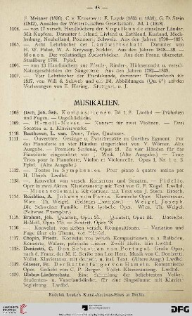 Musikalien (Nr. 1108-1169)