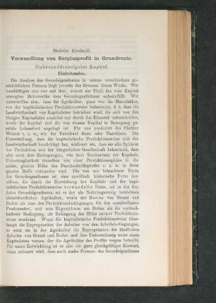 Sechster Abschnitt. Verwandlung von Surplusprofit in Grundrente
