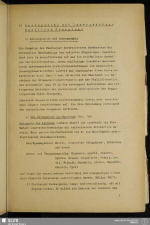 A) Geologische und lagerstättenkundliche Übersicht