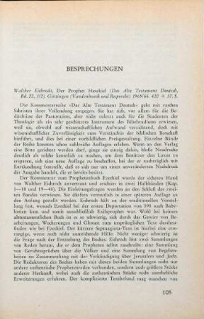 105-106 [Rezension] Der Prophet Hesekiel