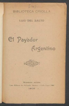 El payador argentino