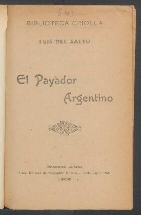El payador argentino