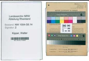Entnazifizierung Walter Kipper , geb. 27.05.1896 (Expedient)