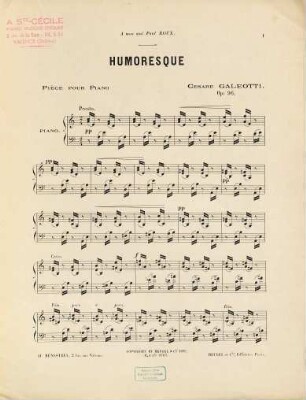 Deux pièces pour piano : op. 96: humoresque