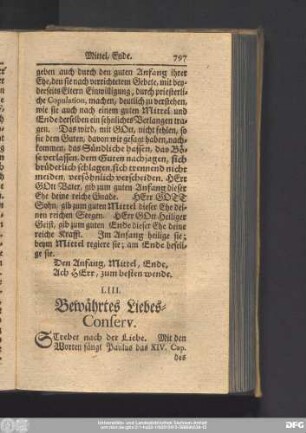 LIII. Bewährtes Liebes-Conserv.