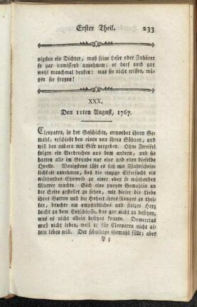 XXX. Den 11ten August, 1767