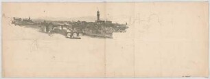 Bauernfeind, Gustav; Italien; Österreich; Schweiz; Studien- und Reiseskizzen - Florenz mit Ponte Vecchio (Ansicht)