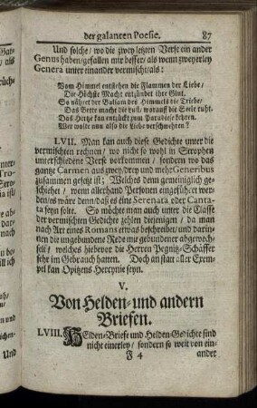 V. Von Helden- und andern Briefen.