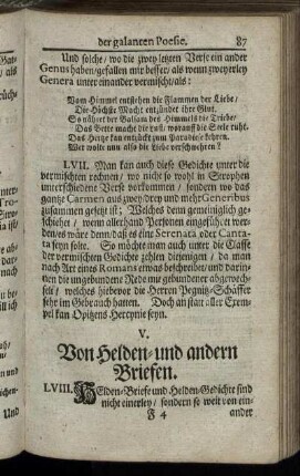 V. Von Helden- und andern Briefen.