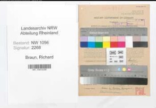 Entnazifizierung Richard Braun , geb. 02.12.1901 (Angestellter)