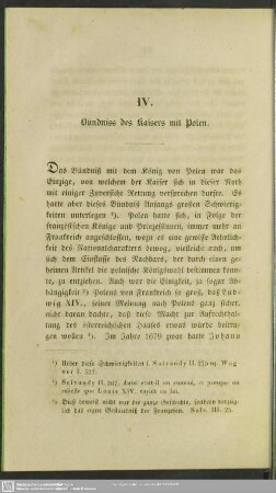 IV. Bündniss des Kaisers mit Polen