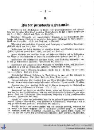 II. In der juristischen Fakultät.