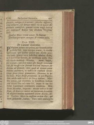 Cap. XXII. De Latione Sententiae.