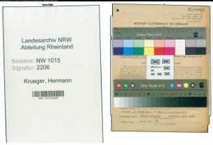 Entnazifizierung Hermann Krueger , geb. 28.08.1899 (Kaufmaennischer Angestellter)