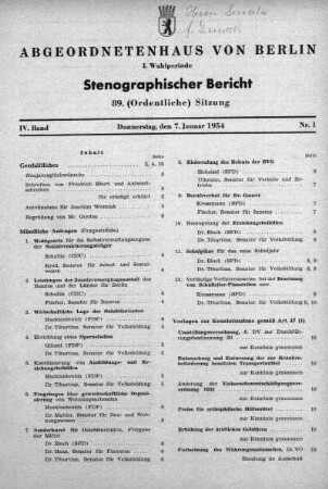 Nr. 1 (89), 7. Januar 1954