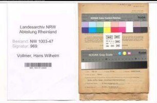 Entnazifizierung Hans Wilhelm Vollmer , geb. 29.08.1907 (Kaufmann)