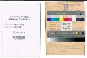 Entnazifizierung Kurt Moehl , geb. 05.08.1904 (Kaufmann)