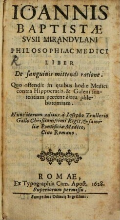 De sanguinis mittendi ratione