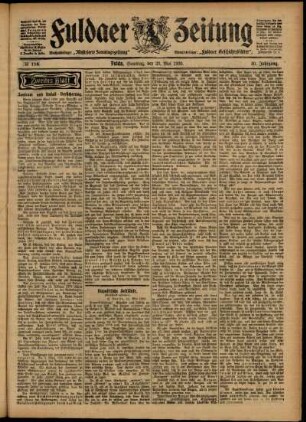 Zweite Ausgabe vom Samstag, den 23. Mai 1903.