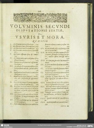 Voluminis Secundi Disputationis Tertiae, De Usuris Et Mora