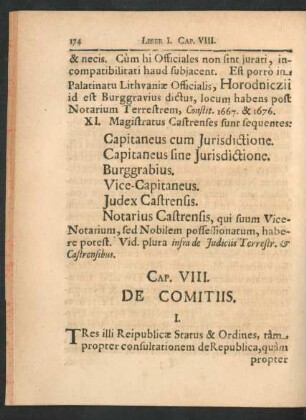 Cap. VIII. De Comitiis.