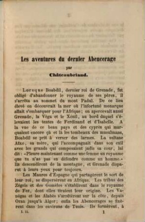 Mosaique : contenant Le dernier des Abencerages, par Châteaubriand, Les Prisonniers du Caucase, par Xavier de Maistre, la Grenadière, par de Balzac, Mémoires d'un écu de cinq francs, par un vieille femme