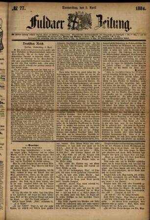 Ausgabe vom Donnerstag, den 03. April 1884.