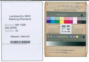 Entnazifizierung Heinrich Geenen , geb. 09.06.1885 (Viehhaendler)