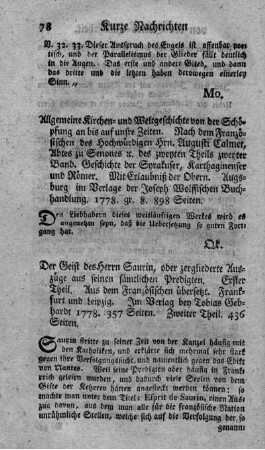 Der Geist des Herrn Saurin, oder zergliederte Auszüge aus seinen sämtlichen Predigten. T.1.2.