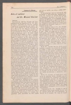 Ante el cadáver del Dr. Manuel Ancízar