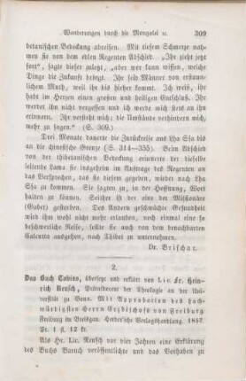 309-317 [Rezension] Reusch, Franz Heinrich, Das Buch Tobias