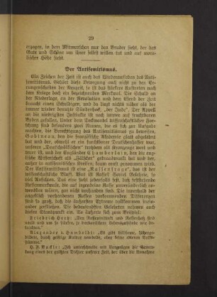 Der Antisemitismus.