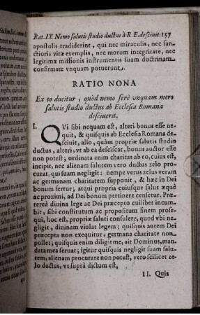 Ratio Nona. Ex eo ducitur, quod nemo fere unquam mero salutis studio ductus ab Ecclesia Romana desciverit